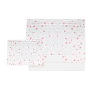 Various - Parure de draps pour berceau 60 x 120 cm, Linge de lit pour bébé, 100 % coton extra doux lavé en Europe - (drap-housse + drap plat + taie d'oreiller) Motif étoile rose/blanc