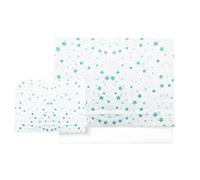 various Parure de lit pour lit bébé 60 x 120 cm, linge de lit, 100 % coton extra doux, fabriqué en Europe, (dessous + drap + taie d'oreiller) Imprimé étoile Vert/blanc