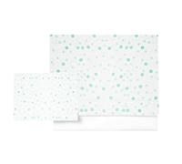 various Parure de lit pour lit bébé 60 x 120 cm, linge de lit, 100 % coton extra doux, fabriqué en Europe, (dessous + drap + taie d'oreiller) imprimé lune vert/blanc