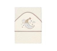 various Serviette de bain à capuche pour bébé en tissu éponge 100 % coton taille 100 cm x 100 cm, serviette de bain à capuche pour tout-petit, douce et absorbante, design mensuel, beige