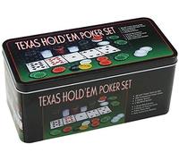 various Set de poker Boîte en métal, 200 jetons de poker, 2 couvertures, bouton de livreur, jeu de société