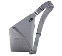 VARLIVOO Femme Sling Bag Hommes Sling Bag Sacs à Bandoulière pour Dames Sac de Poitrine Petit Crossbody Bag Voyager Randonnée Sport Gym Sling Sac à Dos Imperméable Polyester Gris