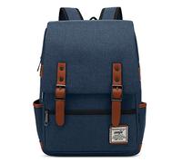 VARLIVOO Hommes Sac à Dos Femmes Daypack Ordinateur Portable 14" Pouces Antivol Sacs D'école École Collège Travail Université Voyager Imperméable Polyester Bleu Marine
