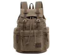 VARLIVOO Vintage Hommes Sac à Dos Universitaire Sac À Dos Collège Daypack Ordinateur Portable 15,6" Pouces Sacs D'école Travail Voyage Toile Armée Verte
