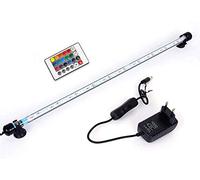 VARMHUS SolarNovo LED Éclairage Aquarium Lampe Tube Étanche Lighting Plongée A Economie D'energie Fish Tank Décoration RGB Couleur avec Télécommande (1.8 * 57cm, RGB)