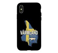 Varmland Suède Carte de la Province rétro Souvenir Vintage Coque pour iPhone X/XS