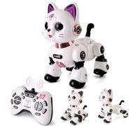 Varrotoy Chat Robot Télécommandé pour Enfants,Interactif Programmable Danse,Jouet Intelligent Robot Pet avec Son et Lumière, pour Garçons et Filles 8-12 Ans