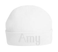 Varsany Bonnet pour bébé personnalisé super doux 100 % coton, blanc, 6 mois