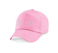Varsany Casquette de baseball pour filles avec cristaux et personnalisables avec quatre lettres d'activités sportives, école et toute chaude journée d'été (K) - Rose - Taille Unique