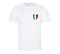 Varsany T-shirt pour homme de l'équipe de football Italie 2022 - T-shirt avec badge du drapeau national - Idéal pour les supporters de cricket, de football, de rugby et de football, blanc, L