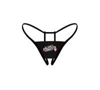 Varsbaby Femme Sexy Mini String Ficelle Ouvert Transparent Tanga Culotte Taille Basse Slip de Bain Bas de Bikini Erotique Triangle Lingerie de Nuit Underwear, N349+R096AC-Black-XL-FR