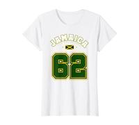 Varsity Vintage jamaïcain T-Shirt Graphique avec Valeur, Femme, Blanc, M