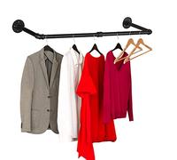 Varsoul 54 2 supports à vêtements en forme de tuyau de base industriel, cintre flottant rustique pour décoration murale multifonctionnelle pour vestiaires, salle de bain, fer noir, 1 pièce