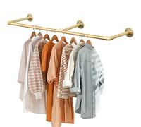 Varsoul Porte-vêtements mural industriel à monter soi-même, suspension flottante rustique pour décoration d'intérieur, systèmes de support de rangement pour placard, tringle à vêtements robuste pour