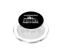 Varsovie Skyline GPS Coordonnées Image de la Ville Capitale Pologne PopSockets PopGrip pour MagSafe