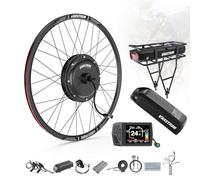 Varstrom 48V-1OOOW-15OOW JYLT Kit Conversion Velo Electrique, Moteur Moyeu Avant & Arrière 26 27,5 28 29 Pouces 700C avec Affichage Optionnel & Batterie, EBike Kit pour Cassette & Frein Disque MTB CTB