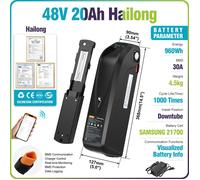 Varstrom Batterie vélo électrique 48V 20Ah BMS intelligent 40A pour tube diagonal