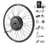 Varstrom Kit Conversion Électrique Vélo Avant 48V 1000W, Moteur Roue Brushless 26 Pouce, Écran LCD DPC18, Compatible Frein À Disque, MTB, E-Bike, Moyeu Avant, sans Balais