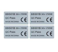 Varstrom Lot de 4 autocollants pour moteur central 36 V 250 W - Étiquettes CE étanches - Compatibles avec BAFANG BBS01B BBS02B BBS-HD - Moteur central pour kit de conversion de vélo électrique