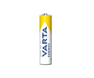 Varta 04103-229-630 : Pack de 4 piles alcalines AAA 1.5V à usage unique - Dimensions 44.5mm x 10.5mm, poids unitaire 11.3g