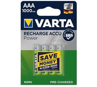 Varta 1 x 4 Professional Nimh 1000 Mah AAA Nickel-Metal Hydride (Nimh) 1000 Mah 1,2 V Batterie Rechargeable - Batterie Ila Rechargeable (1000 Mah, Nickel-Metal Hydride (Nimh), AAA, 1,2 V, Argent)