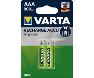 Varta 2 accus AAA rechargeables spécial DECT 800 mAh