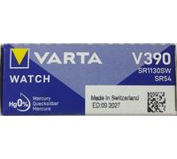 VARTA 390 SR1130SW, lot de 10 piles bouton V390