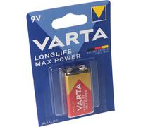 Varta 4722 Longlife Max Power 9V-Block, pile 9V idéale pour les détecteurs de fumée, détecteurs avertisseurs de fumée