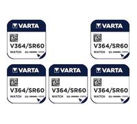Varta 5 Piles oxyde argent V364 SR621 SR621SW 364 1,55V Argent