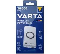 Varta Banque de puissance sans fil + câble de recharge (20000 mAh, 20 W), Chargeur de secours, Blanc