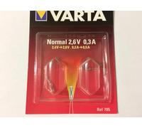 Varta 705 Lot de 2 Ampoules bi-pin 2,6 V 0,3 A