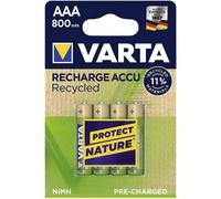 Varta AAA piles rechargeables recy s - 800mAh - préchargées - pack de 4