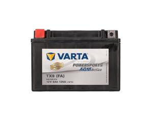 VARTA Batterie moto 8 Ah / 135 A Powersports Active AGM - longue durée de vie, préchargée, sans entretien, adaptée aux motos, scooters, quads, jet-skis et motoneiges, noire, Noir