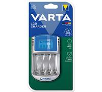 VARTA Chargeur de Piles, charge jusqu'à 4 AA/AAA Piles rechargeables, LCD Charger, avec câble USB et adaptateur 12V, non équipé