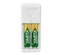 VARTA Chargeur de Piles, chargeur pour piles rechargeables, charge 2 AA/AAA simultanément, forme compacte, Mini Charger, non équipé
