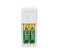 VARTA Chargeur de Piles, incl. 2X AA 2100mAh, chargeur pour piles rechargeables, charge 2 AA/AAA simultanément, Mini Charger
