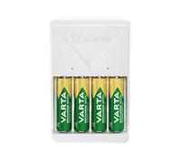 VARTA Chargeur de Piles, incl. 4X AA 2100mAh, charge jusqu'à 4 AA/AAA Piles rechargeables, Plug Charger, chargement à un seul emplacement