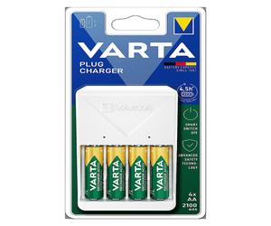 VARTA Chargeur mural + 4 piles AA 2100 mAh - X4