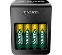 VARTA Chargeur pour 2/4 AA/AAA, 1x 9V, LCD Plug Charger+ | pour piles rechargeables NiMH, prise EU, 1x USB-appareil, noir, Incl. 4x AA 2100 mAh