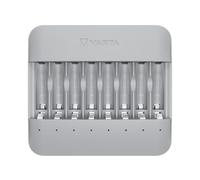 VARTA Chargeur pour 8 AA/AAA, Eco Charger Multi Recycled | pour piles rechargeables NiMH, 75 % de matière recy sans piles, protection surcharge et inversion polarité