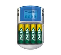 Varta Chargeur POWERLCD 57070-201-451 pour AA/AAA NiMH, 4 Piles AA 2600mAh incluses, Secteur/Allume-cigare/USB, Ecran LCD, 100-240V, avec Adaptateur Secteur