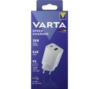 Varta Chargeur USB Speed Charger 38 W – GaN, 1 port USB-C 20W (PD) + 1 port USB-A 18W, blanc