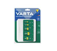 Varta Chargeur Universel 57658-101-401 pour Piles Rechargeables NiMH AA/AAA/C/D/9V, Secteur, 4 Canaux, 0.45A, Inclut 4 Piles AA 1600mAh