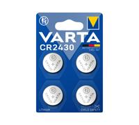 Varta CR2430 Pile Alcaline Usage Unique 3V - Pack de 4, Dimensions 24.5mm x 3mm, Poids 4g, Conditionnement Blister