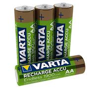 VARTA Endless Energy AA Mignon Ni-MH Rechargeable batteries, 4-pack 1,900mAh - up to 2,100 charging cycles, low self-discharge, pre-charged and Ready2Use - rechargeable without memory effect