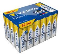 VARTA Piles AA, lot de 24, Energy, Alcalines, 1,5V, Cube, emballage recyclé à 90%, pour des besoins de base simples, Made in Germany