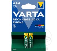 VARTA Ensemble de piles rechargeables MICRO AAA PHONE
