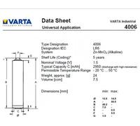 Varta Industrial Plus LR6 AA Piles Mignon, lot de 40