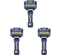 Varta Lampe Frontale LED, Headlight H10, torche frontale, lampe frontale antichoc, lampe de tête, tête réglable à 45°, bandeau lavable, non équipée, Noir (Lot de 3)