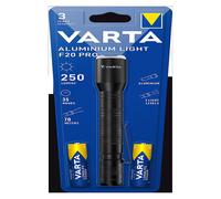 Varta Lampe torche LED Aluminium Light F20 Pro – à 3 modes, antichoc, avec 2x piles AAA, Noir
